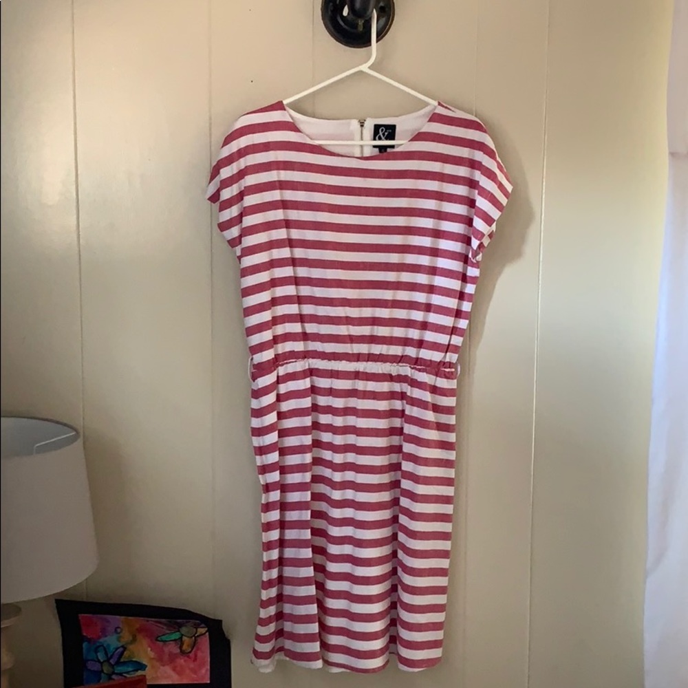 Red & White Striped Dress
